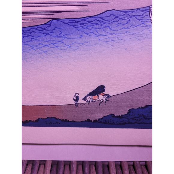 Katsushika Hokusai River Tama In Bushu Color Print Views Mt Fuji 13×9.5 Unframed - Picture 6 of 7